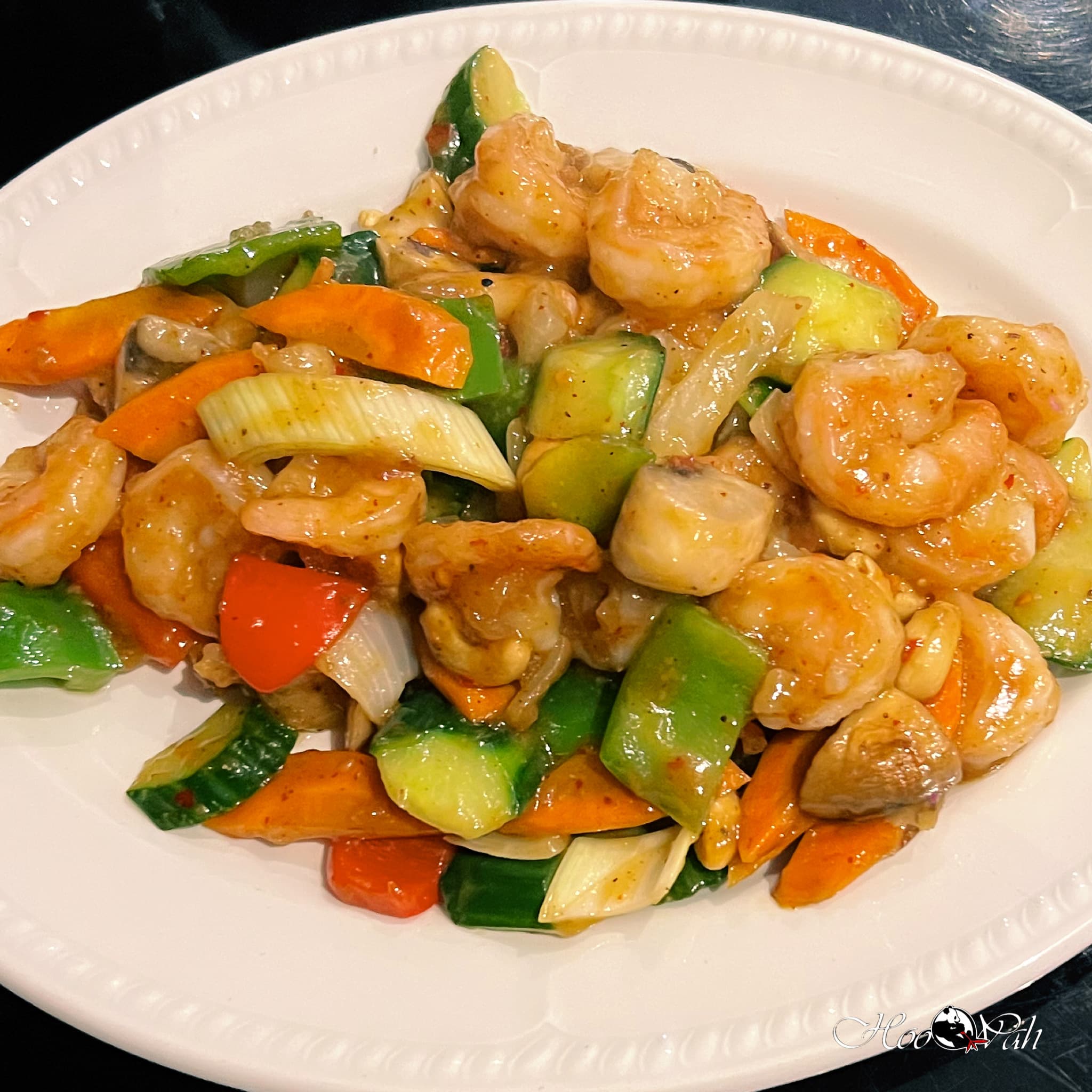 Garnalen met Kong Bao saus